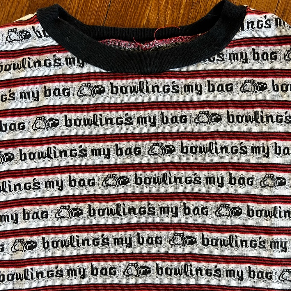 Vintage “Bowling Is My Bag” knit  shirt